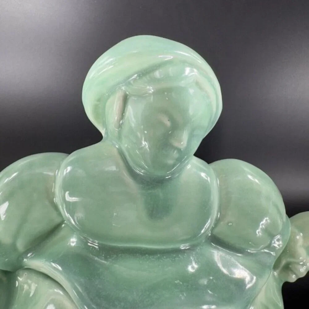 Vintage Red Wing Pottery Teapot Carafe Girl Lady Light Green Made in USA 260 VTG